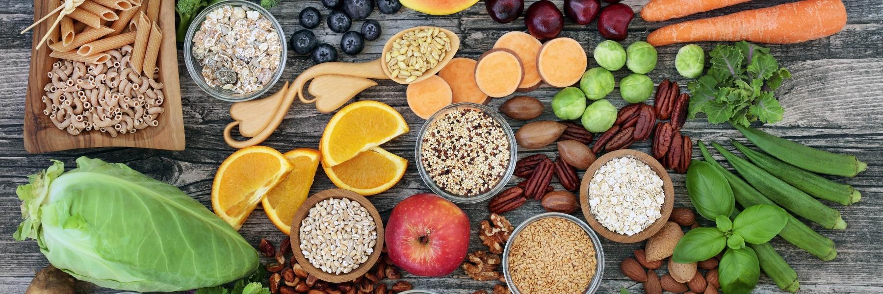 collection of healthy foods