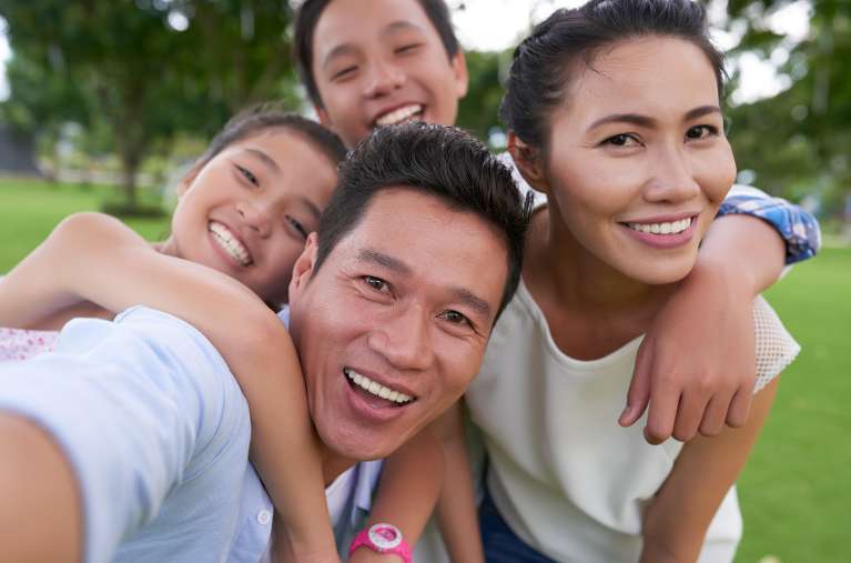 Family at park after visiting the dentist in Atascocita